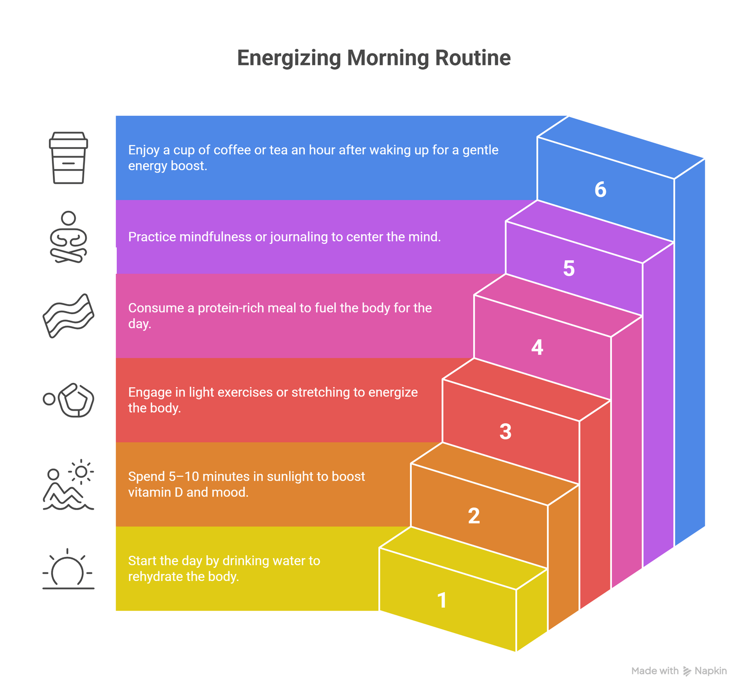 infograph of energizing morning routine