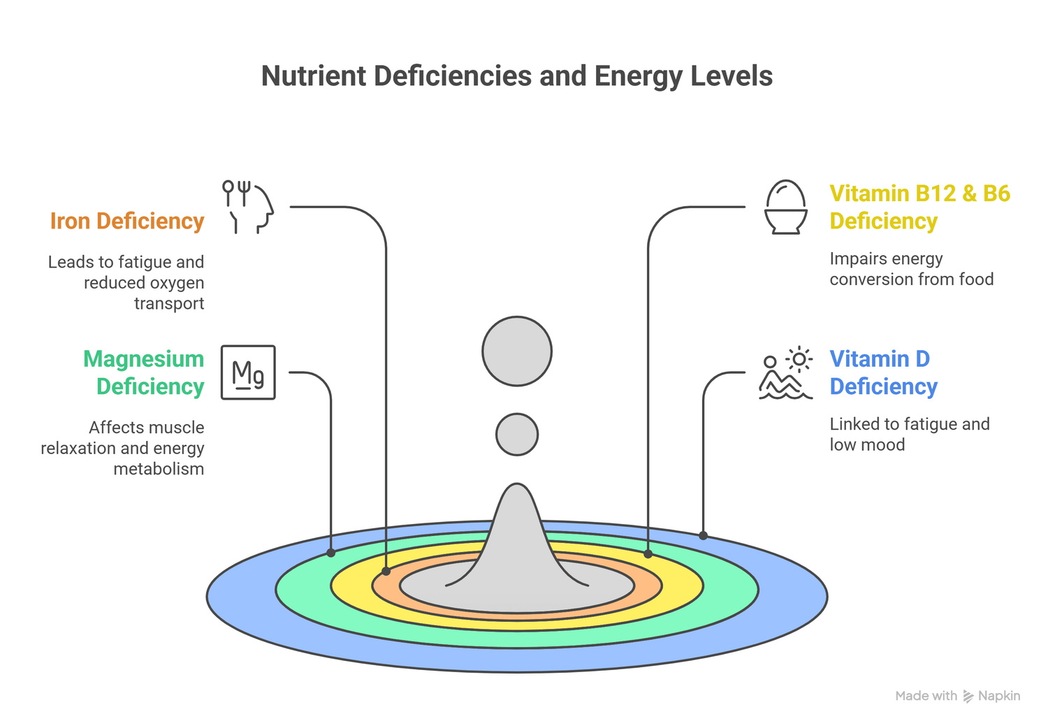 infograph of nutrient deficiencies and energy levels