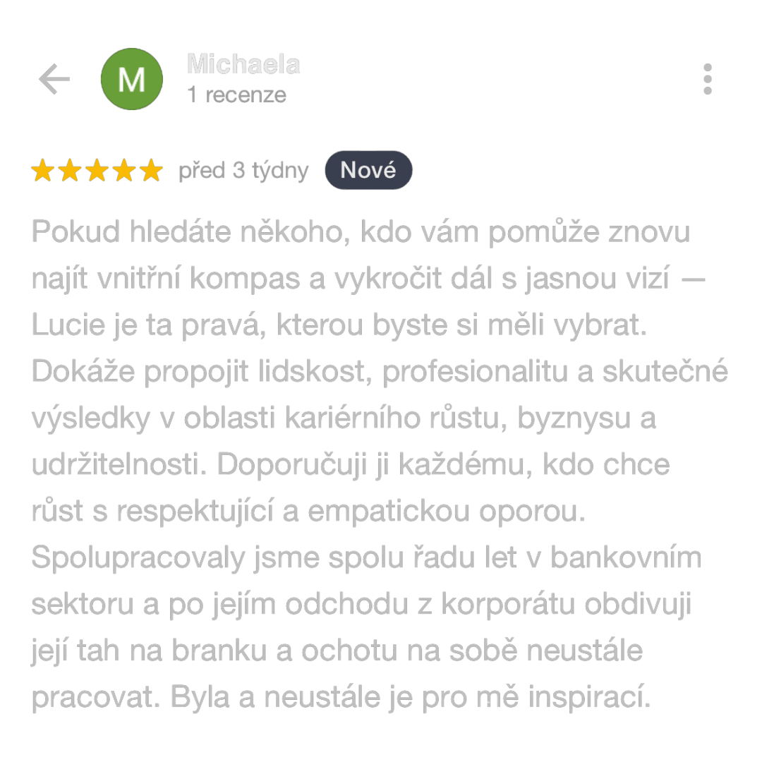 kariérní růst, koučink Lucie Kirchner