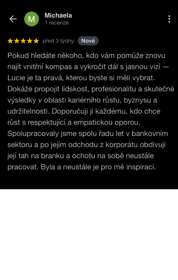 kariérní růst, koučink Lucie Kirchner