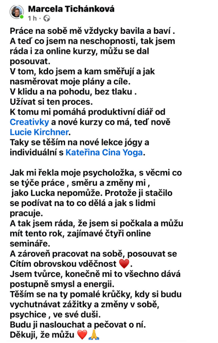 práce na sobě, koučink Lucie Kirchner