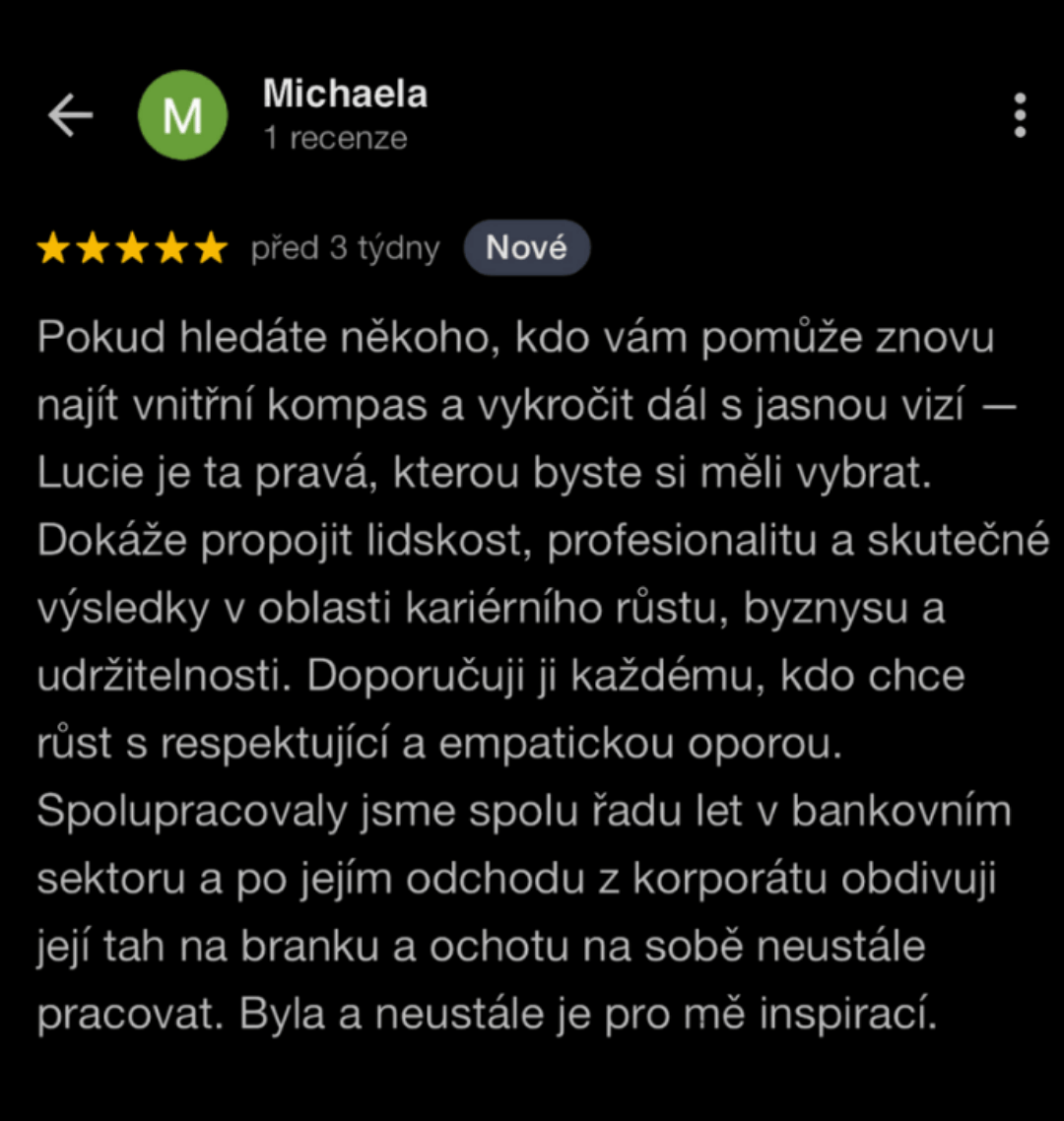 kariérní růst, koučink Lucie Kirchner