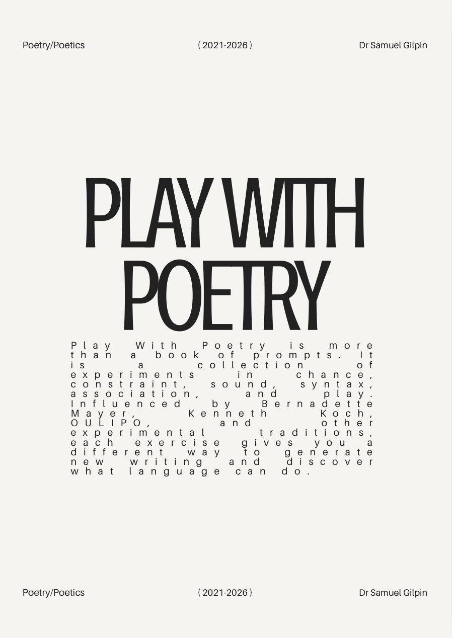 Play With Poetry PDF containing 30 generative writing experiments.
