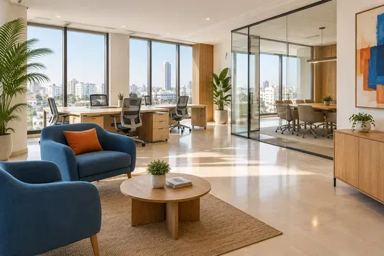Bureaux lumineux et salle de réunion
