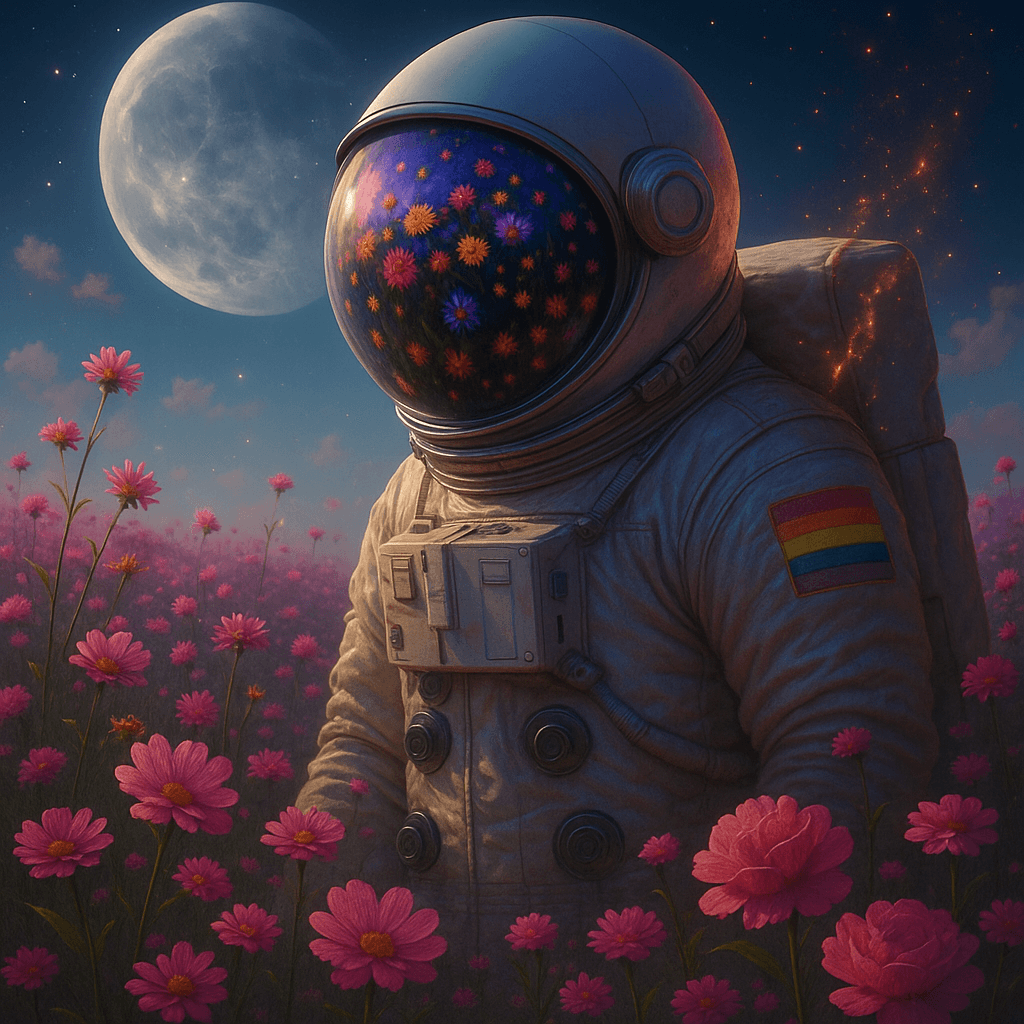 [Imagen de Membresía: Persona en meditación frente a una luna cósmica]