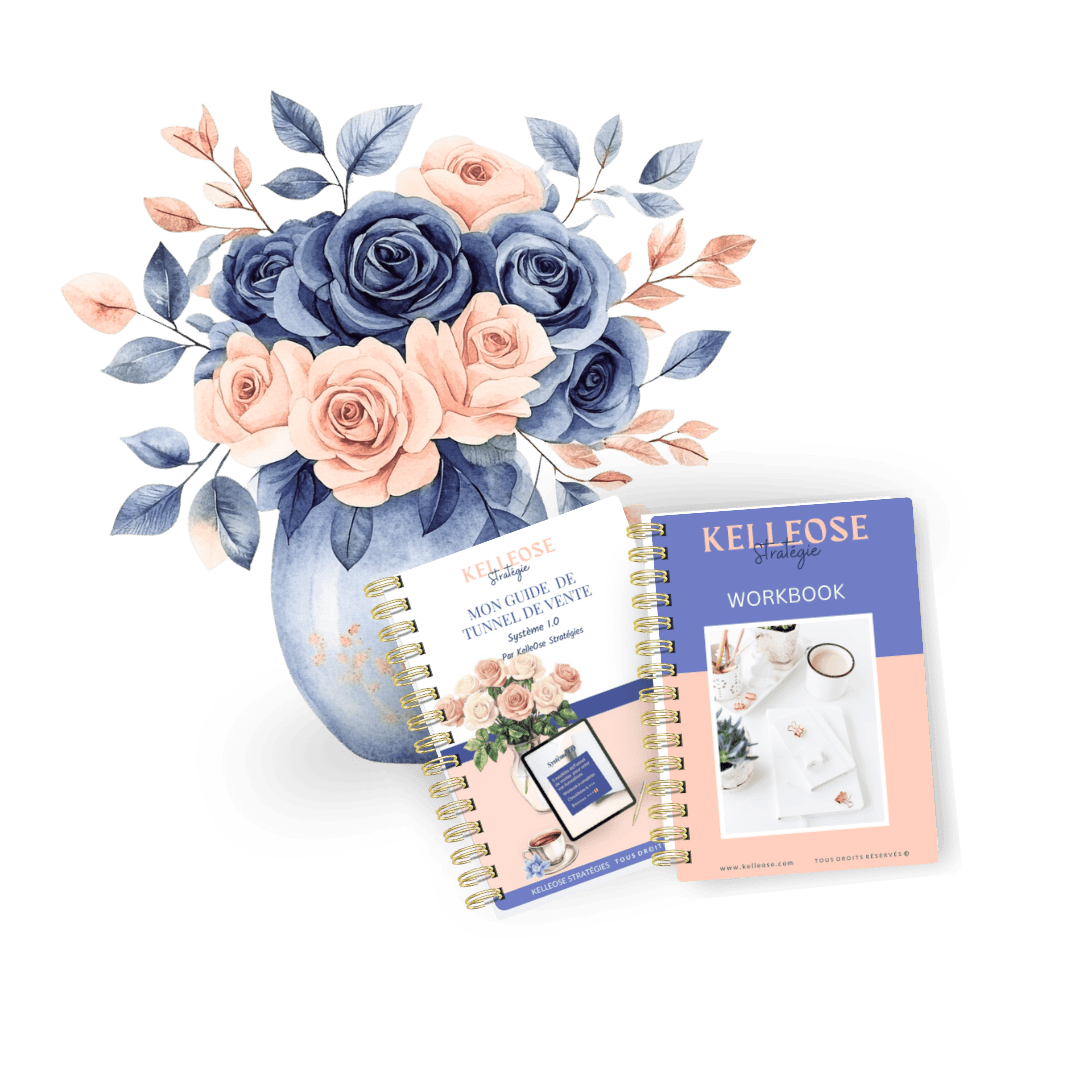 vase de fleur placer près d'un guide explicative et un workbook