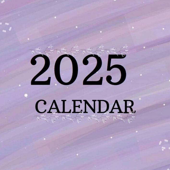 2025 Digital Calendar: Practical, Floral and Lilac