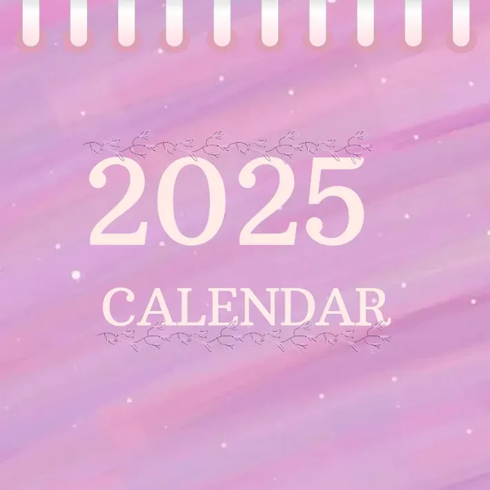 2025 Digital Pink Calendar