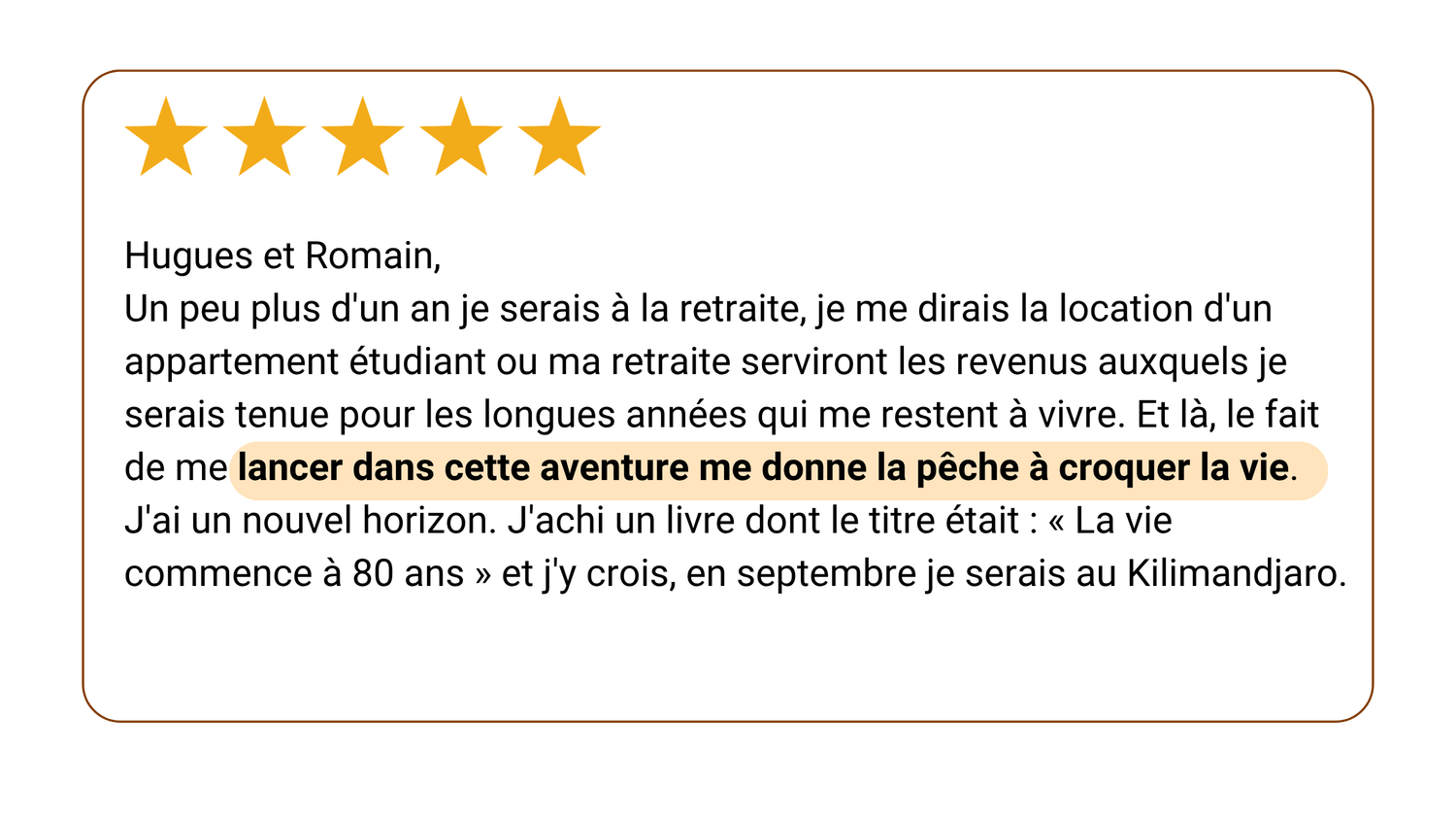 Avis client 15