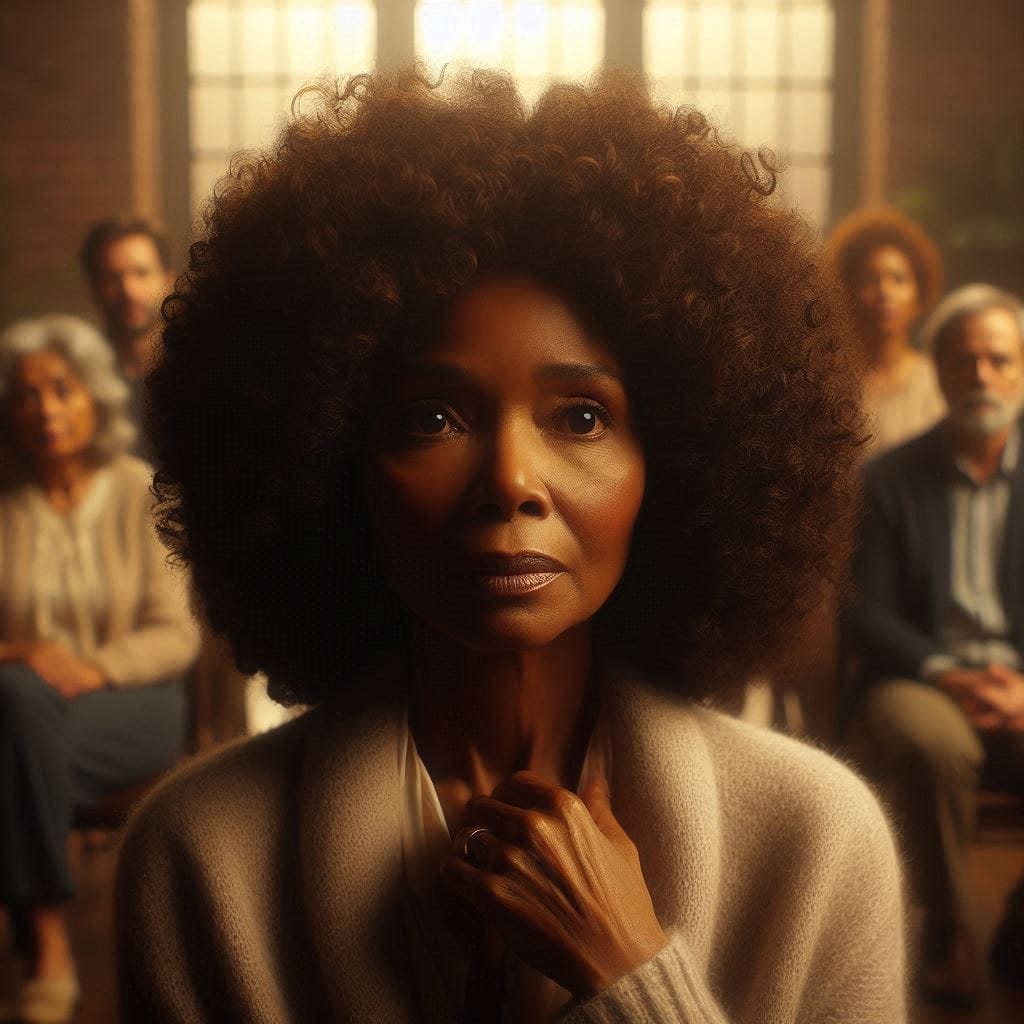 Mujer afrodescendiente triste