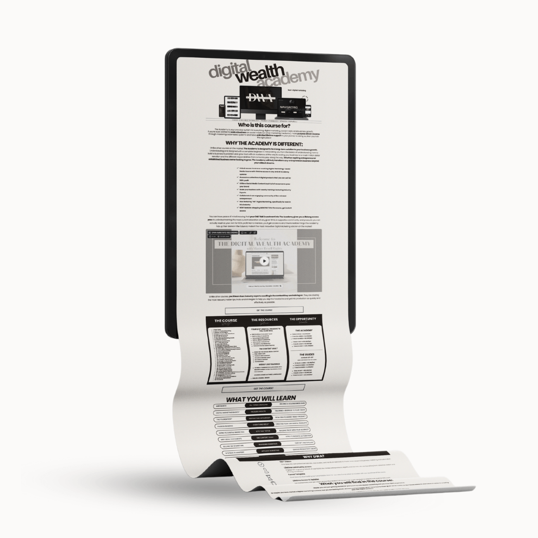 DWA - Digital Wealth Academy One click systeme.io sales funnel