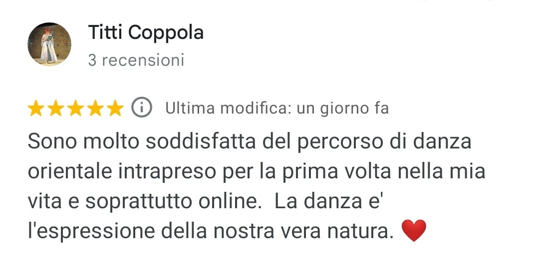 Recensione Google 5 stelle di Titti Coppola su Danza con Laura