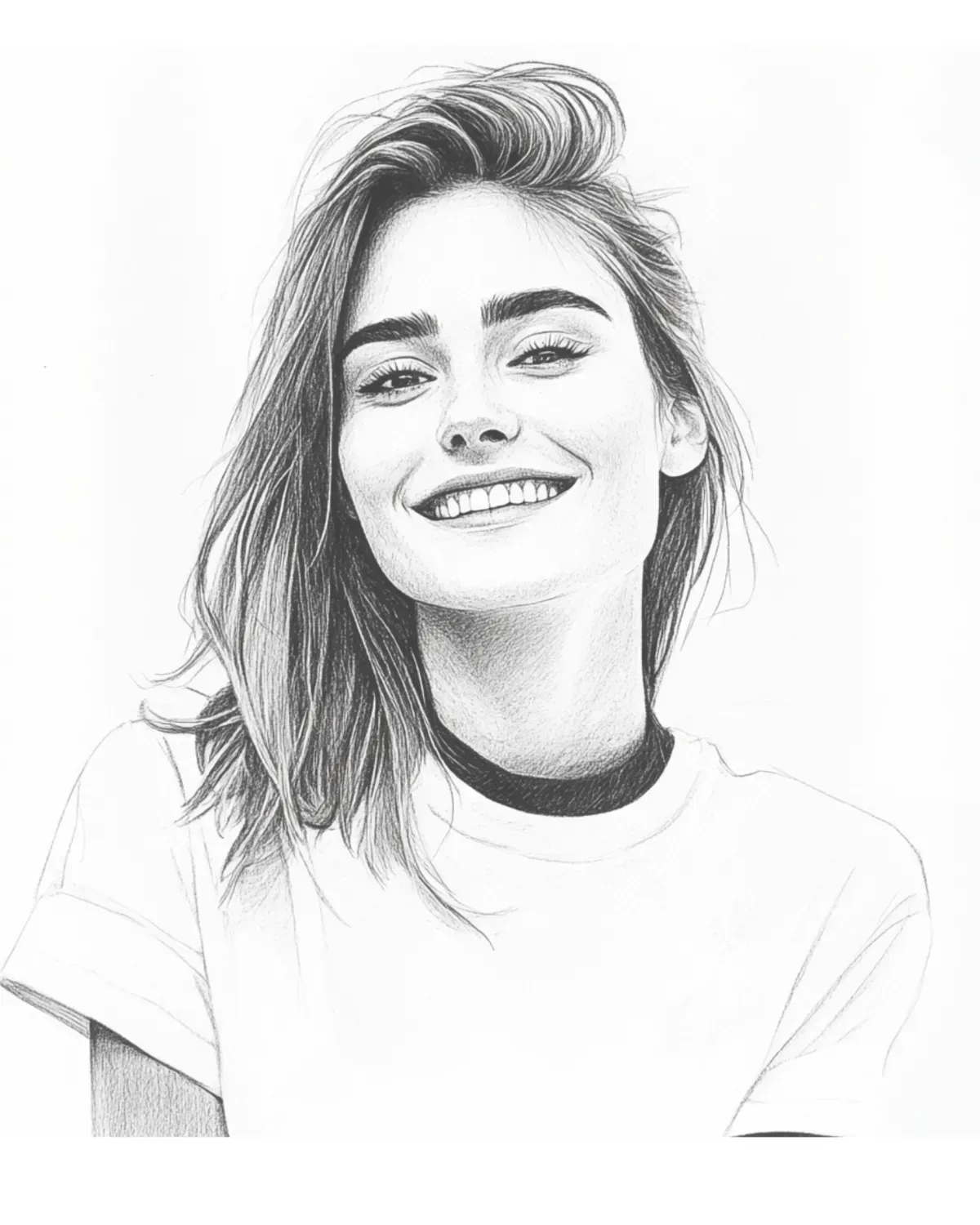 jeune femme de 20 ans cherchant sa voie professionnelle, illustration en noir et blanc