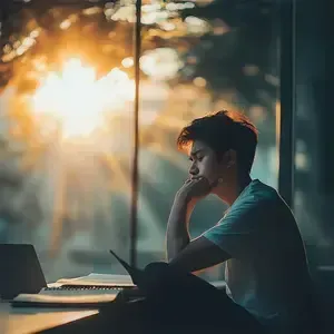 jeune homme qui réfléchit à quoi faire de sa vie quand on est jeune