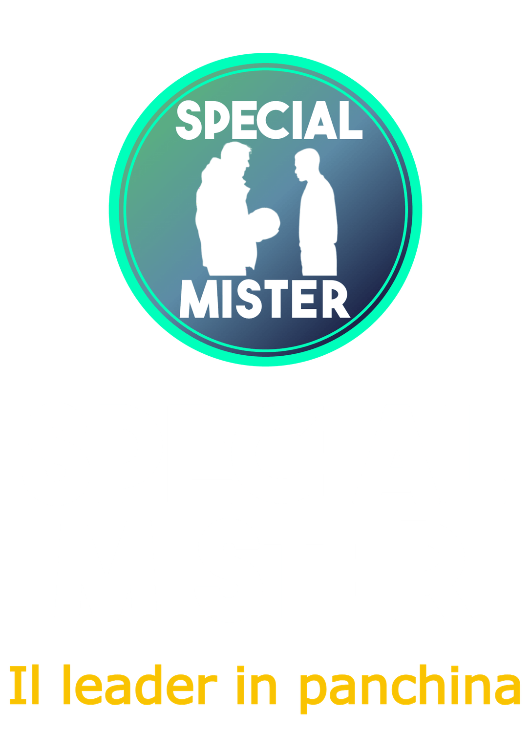 Un allenatore che parla con un giocatore, in un logo, e la scritta Special Mister, il leader in panchina