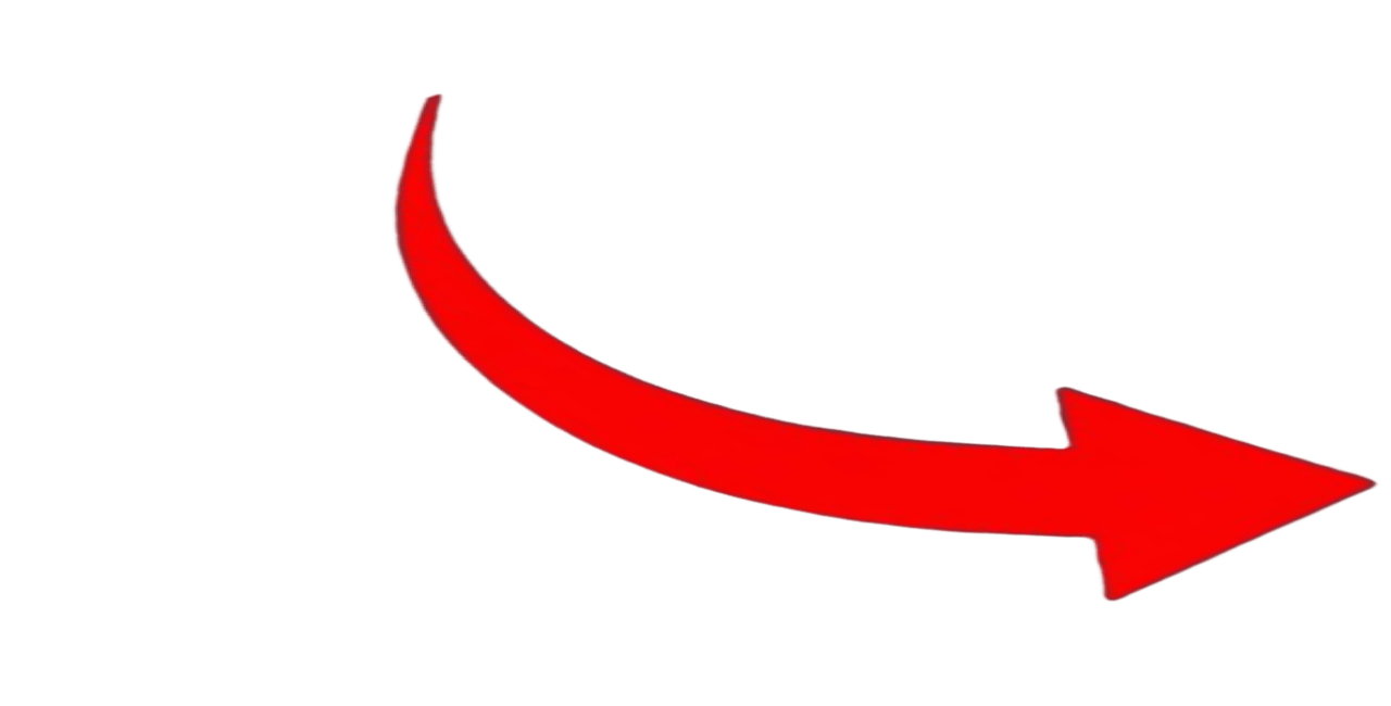 Freccia rossa curva che punta verso destra