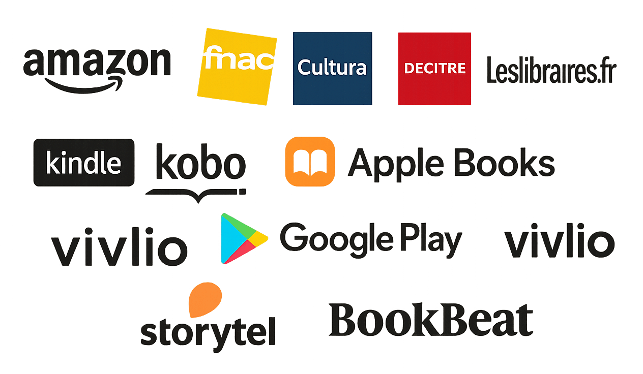 Disponibilité du livre "Quand la nature éclaire nos deuils" sur Amazon, Fnac, Cultura, Kobo, Kindle, Audible, Apple Books, et autres plateformes