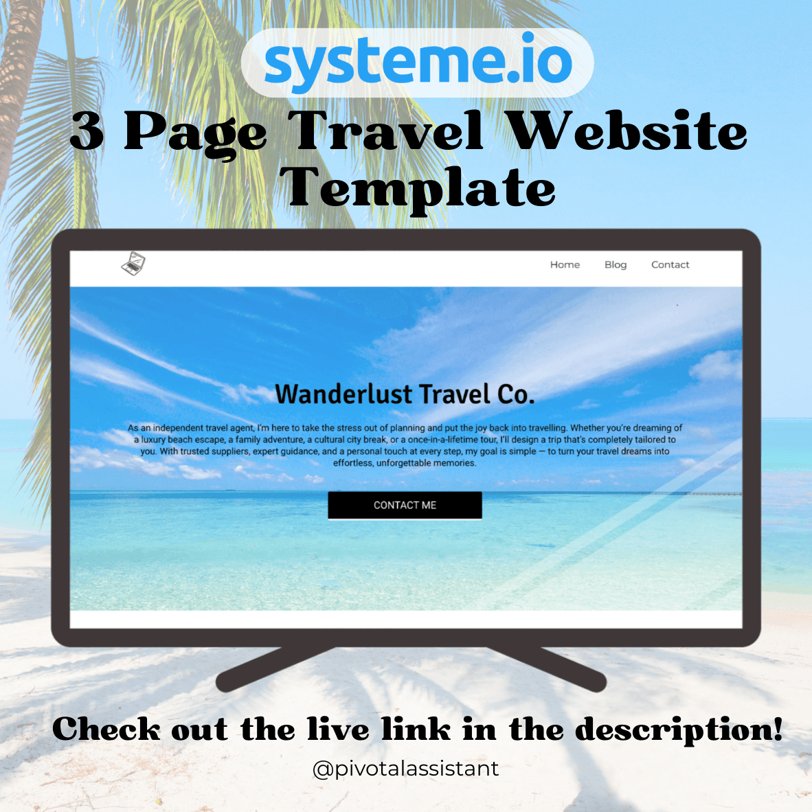Independent Travel Agent & Travel Blogger Website Template