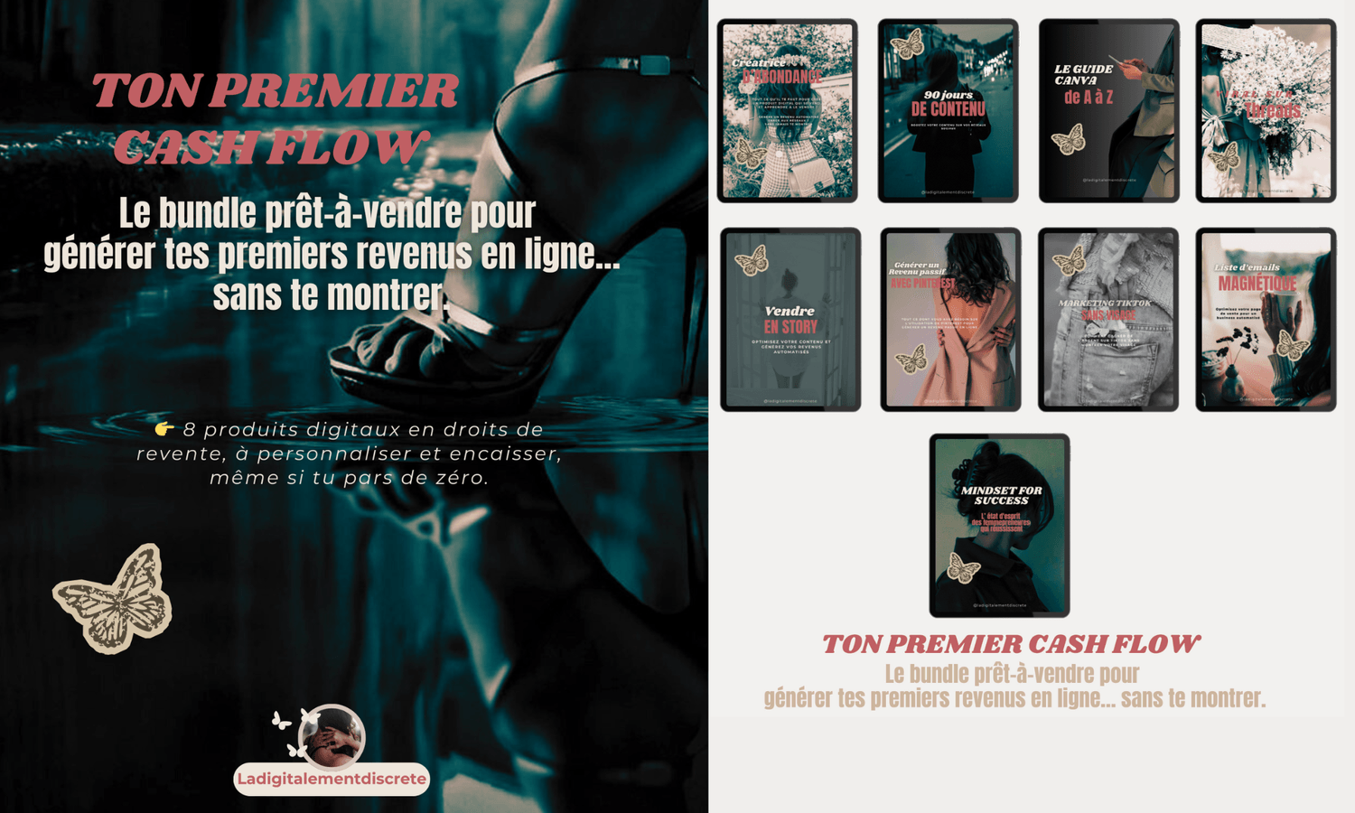 Le bundle prêt-à-vendre pour générer tes premiers revenus en ligne… sans te montrer. 