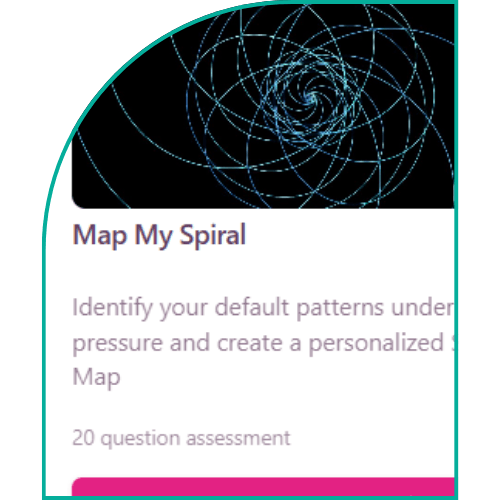 The Spiral App interface showing trauma recovery journeys