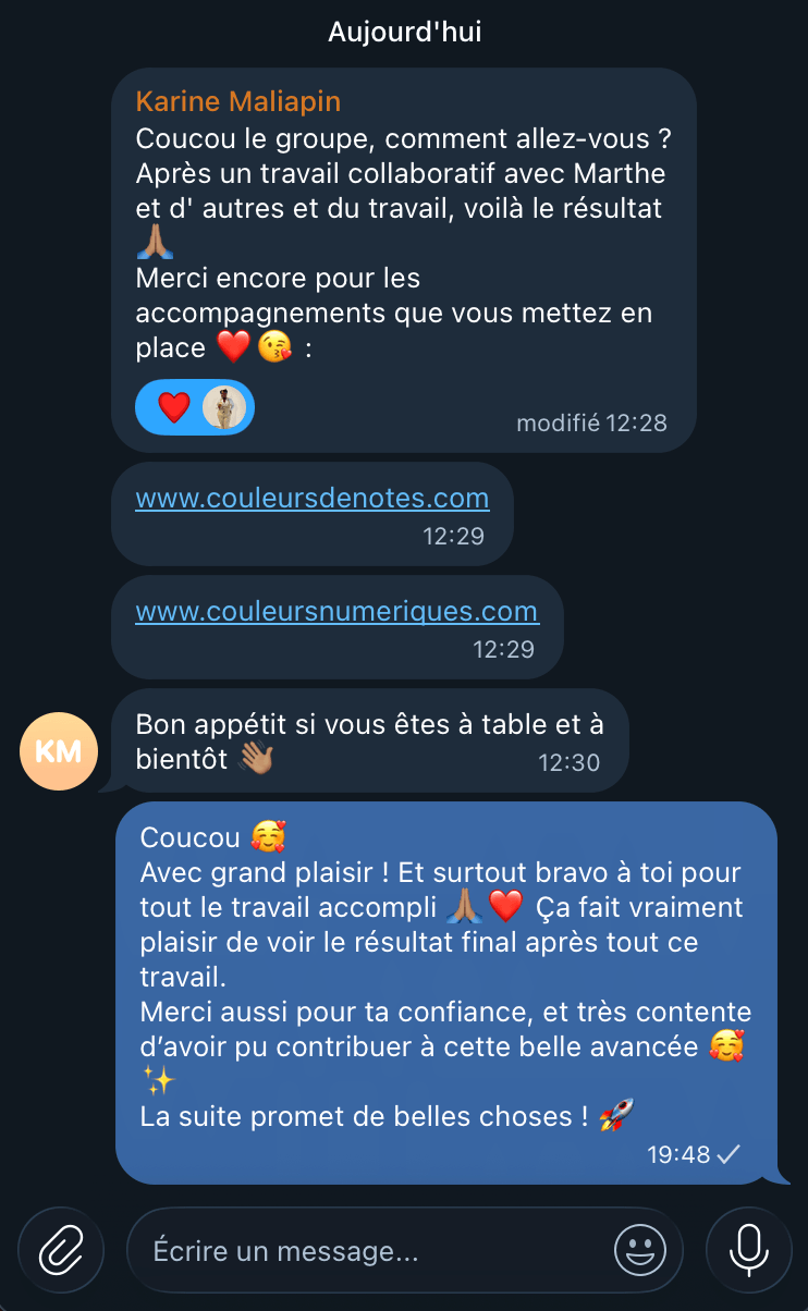 Conversation avec Karine après un projet réalisé avec MCB DEV