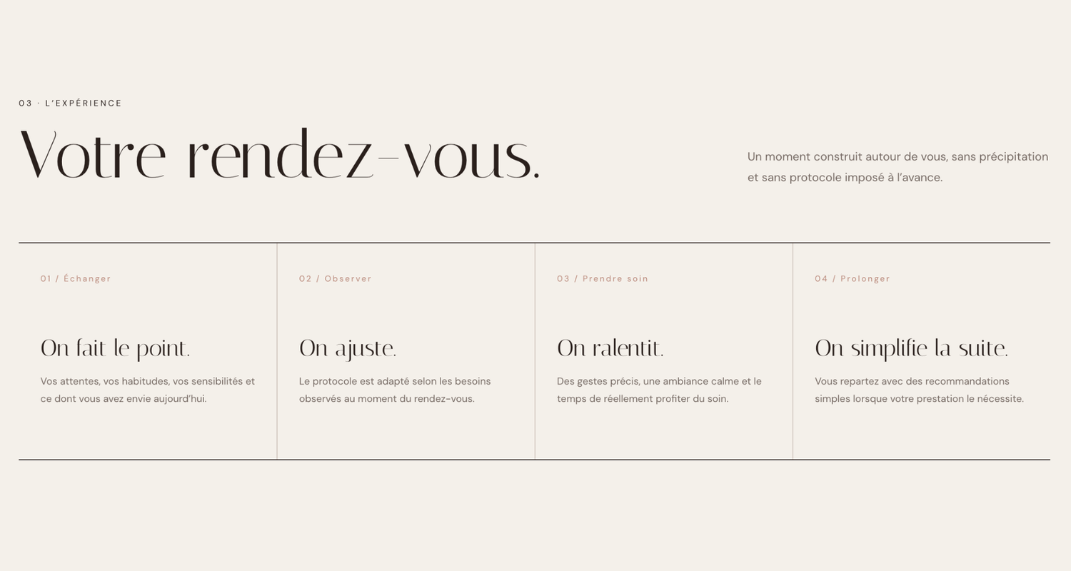 Aperçu de la section Votre rendez-vous du template Néra