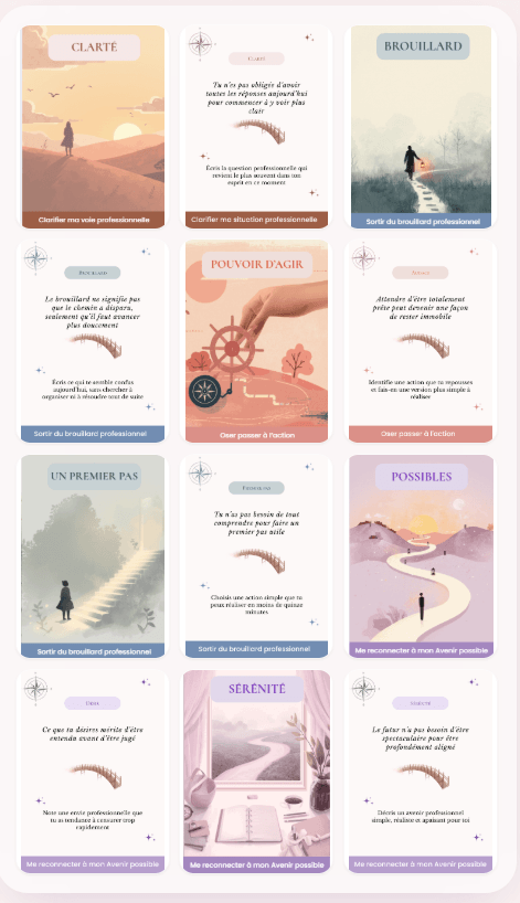 Cartes de l’Oracle de ma Voie professionnelle