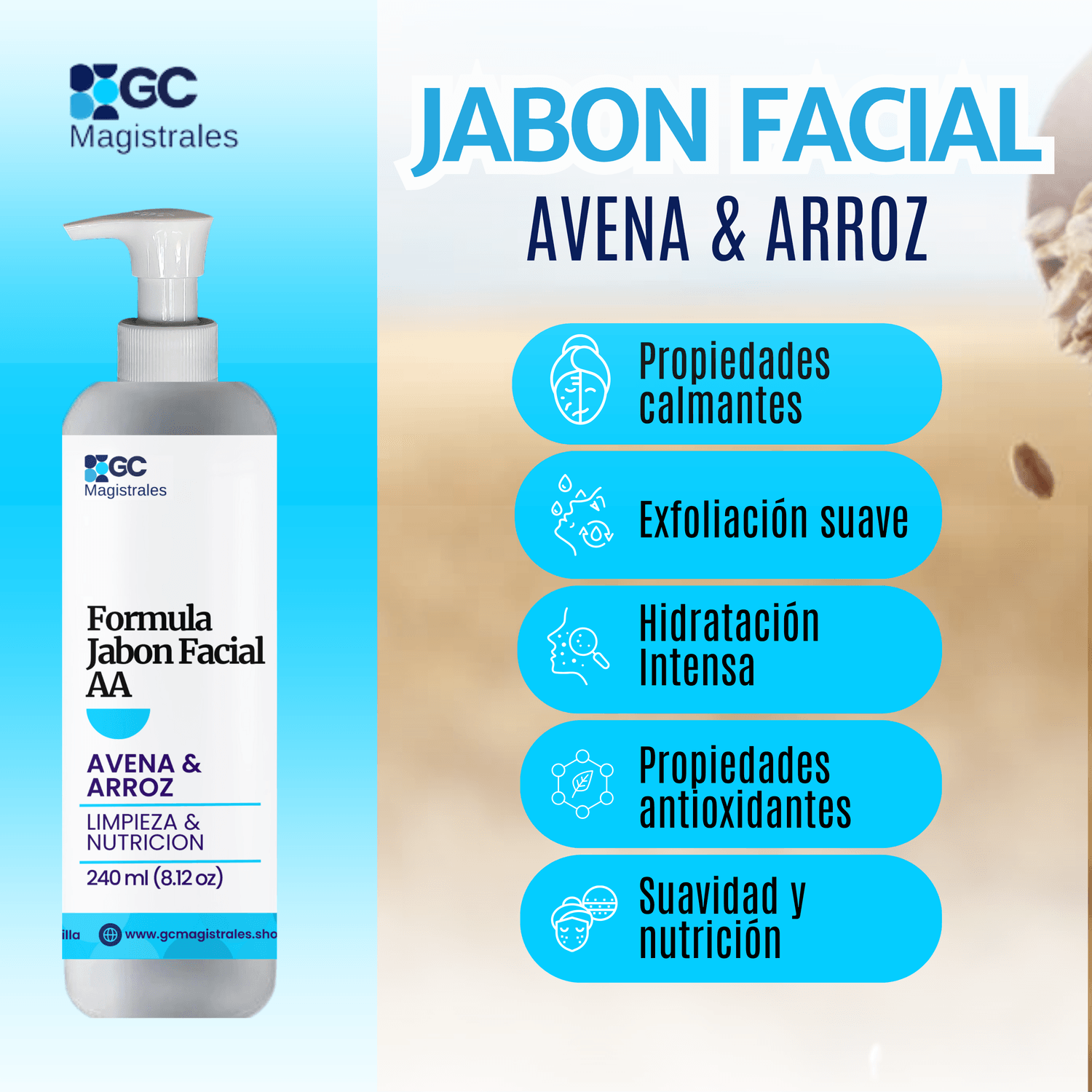 Fórmula “Jabón Facial AA” – Limpieza Suave y Nutritiva 🌾✨