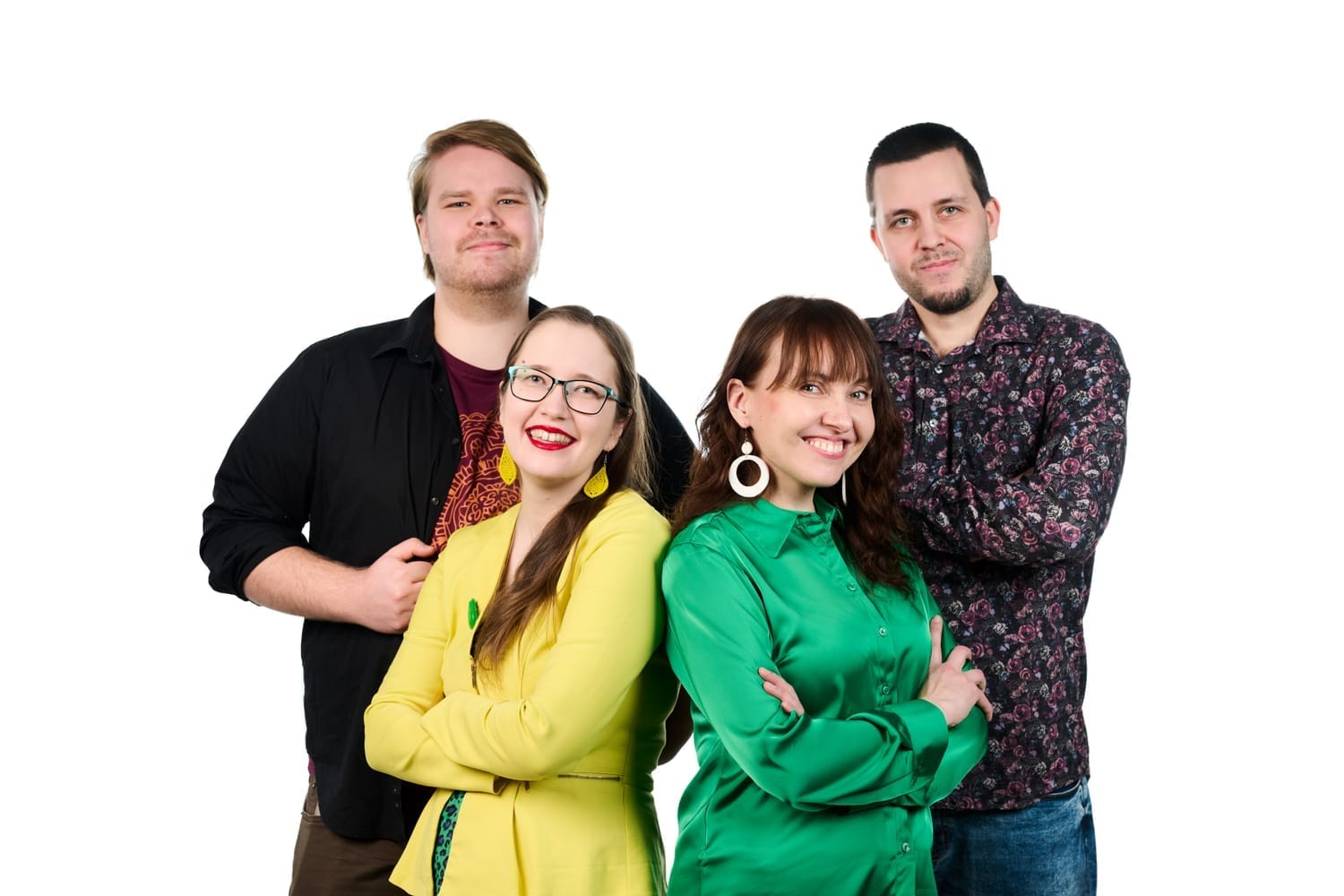 Kuvassa on PuskaPromotion osuuskunnan tiimi Janne, Doris, Sirkku ja Anton.