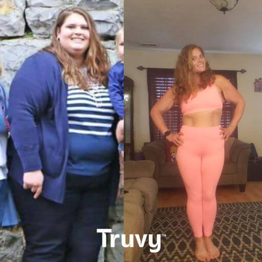 Meghan's before and after weight loss with Truvy