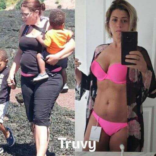 woman in bikini before and after weight loss with Truvy