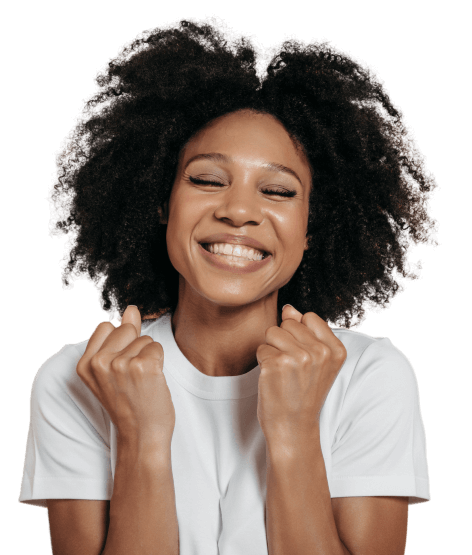 happy woman using Truvy collagen