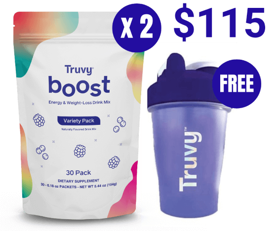 Truvy Boost weight loss drink with S3 technology and free shaker