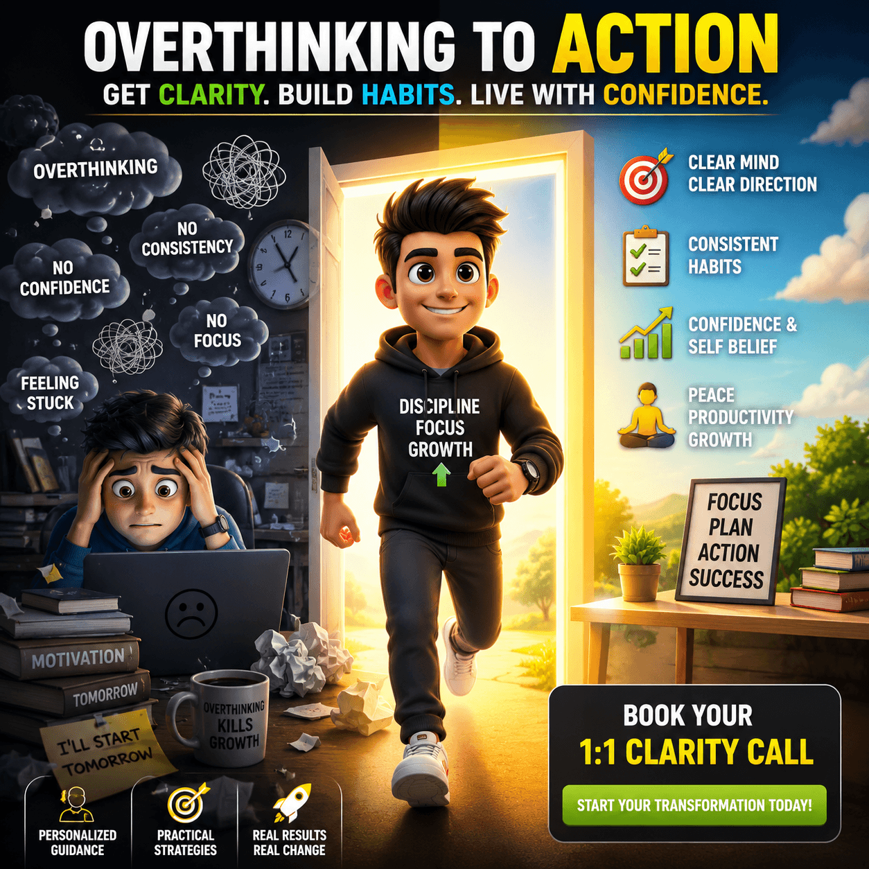 Break Free from Overthinking, Inconsistency & Self-Doubt in Just a Few Sessions — and Start Taking Daily Action With Confidence
