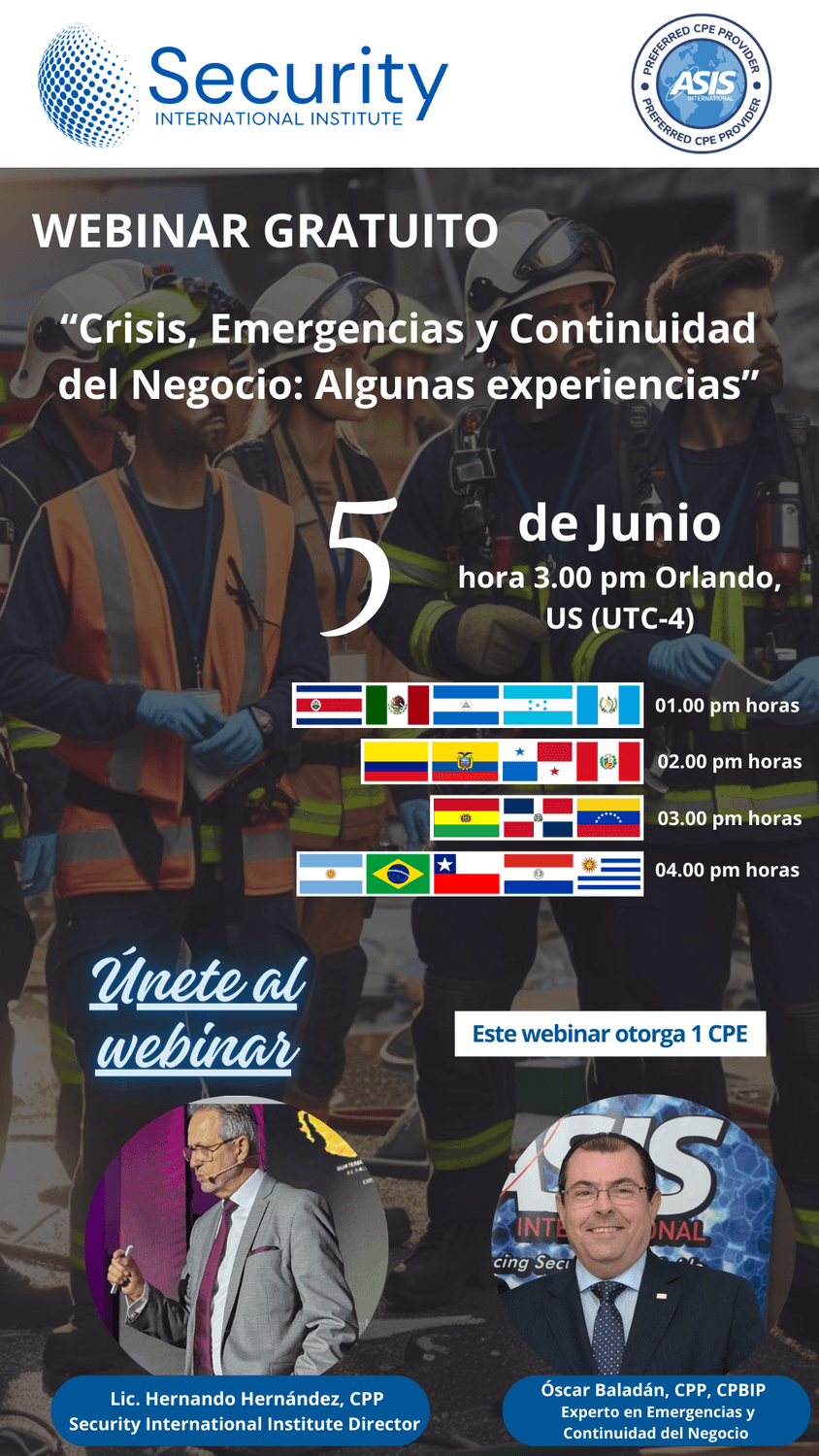 Crisis, Emergencias y Continuidad del Negocio: Algunas experiencias