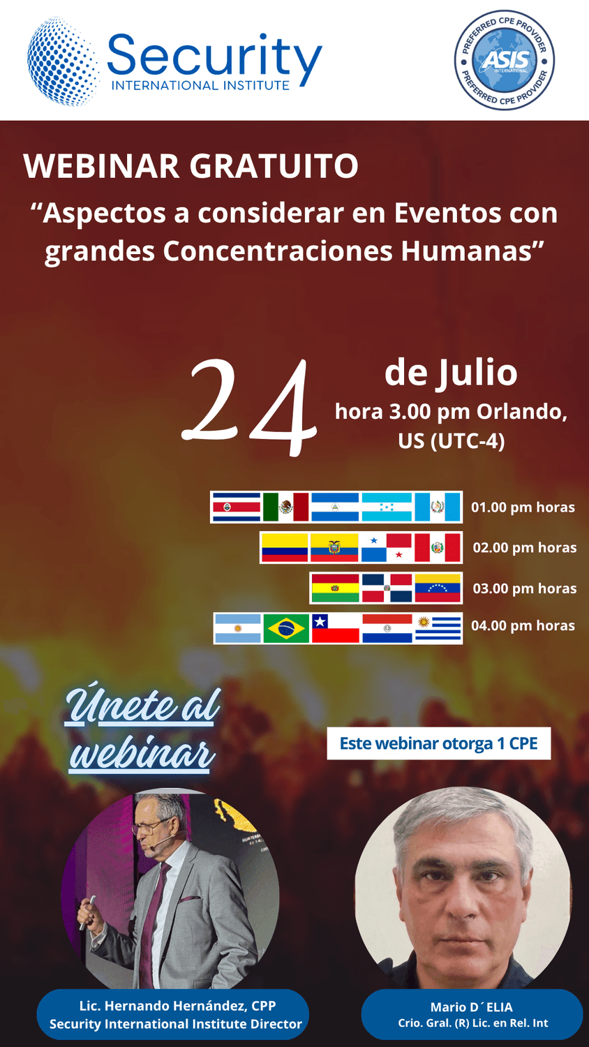 Aspectos a considerar en Eventos con grandes Concentraciones Humanas