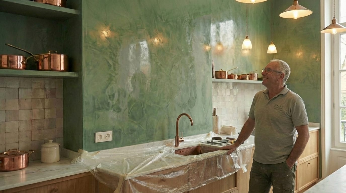 Réalisation finale d'un enduit minéral sain