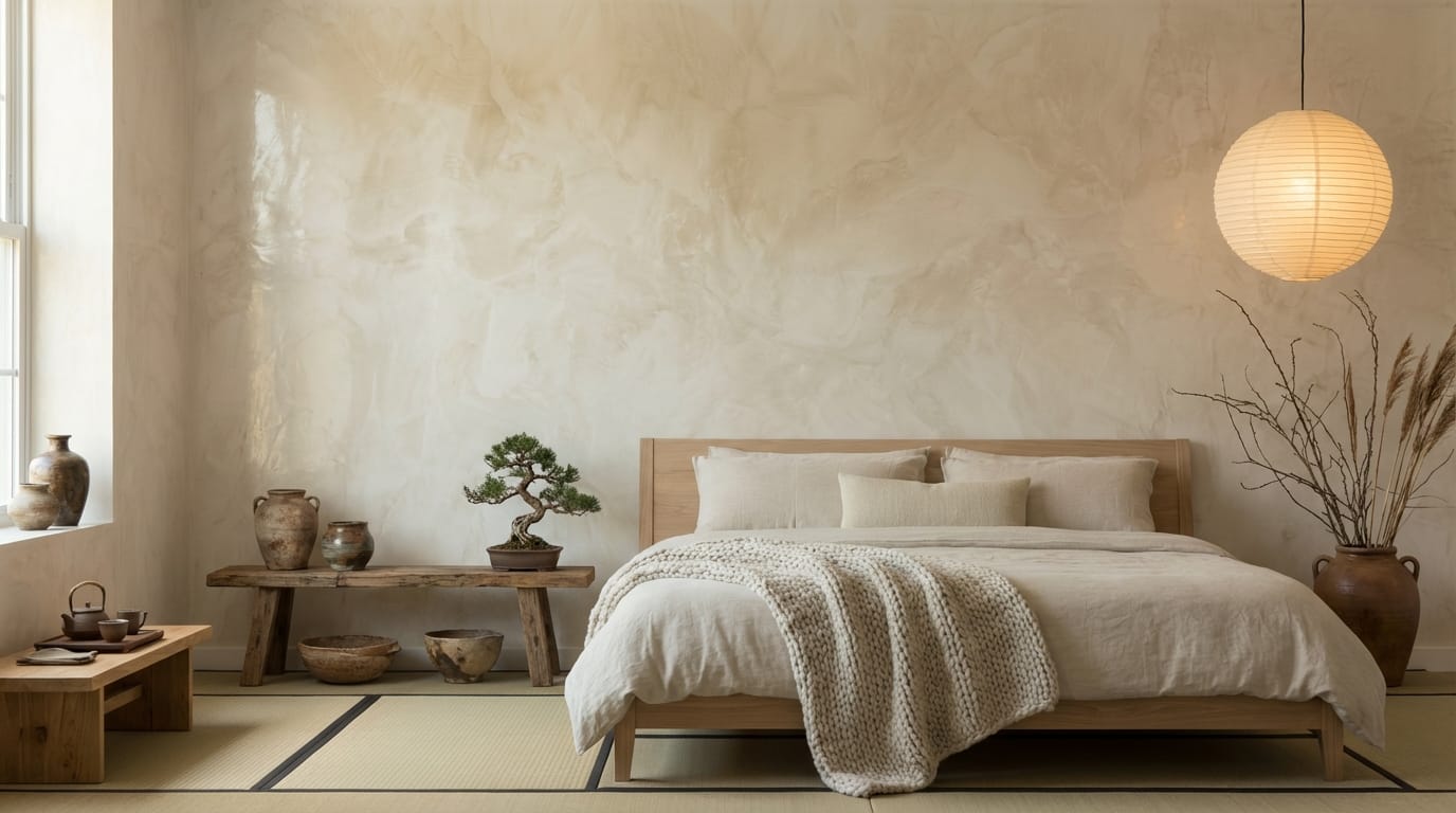 Mur en style Tsuchi-kabe traditionnel texture terre brute