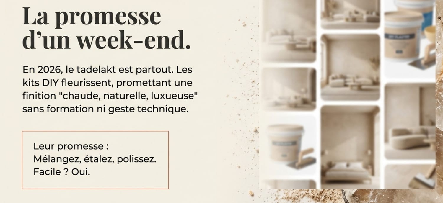 Comparaison visuelle entre kit Tadelakt et authenticité