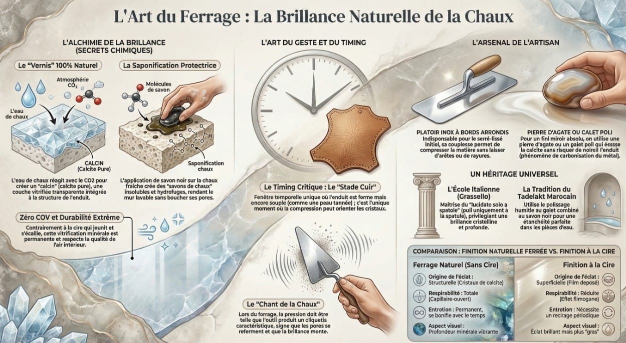 Détail de la brillance du Stuc Vénitien ferré