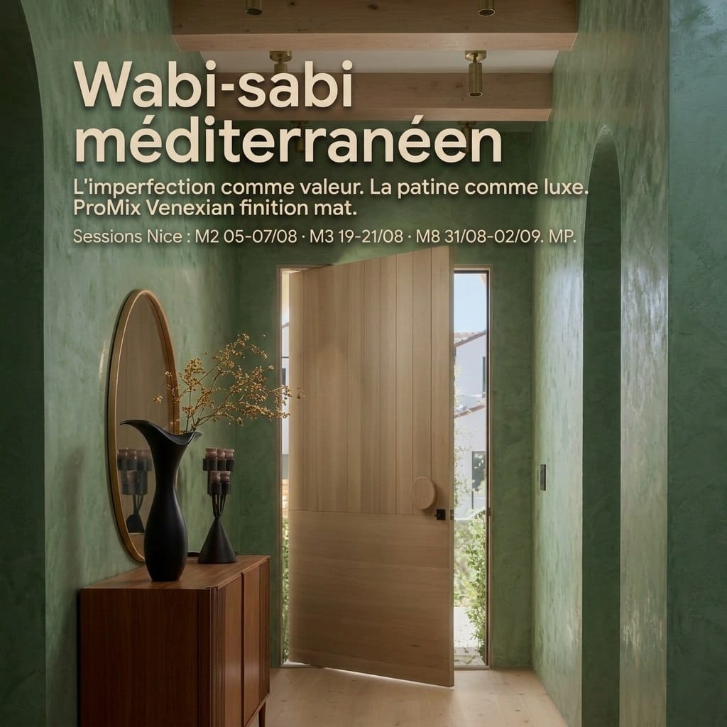 Couloir vert olive — Wabi-Sabi Méditerranéen