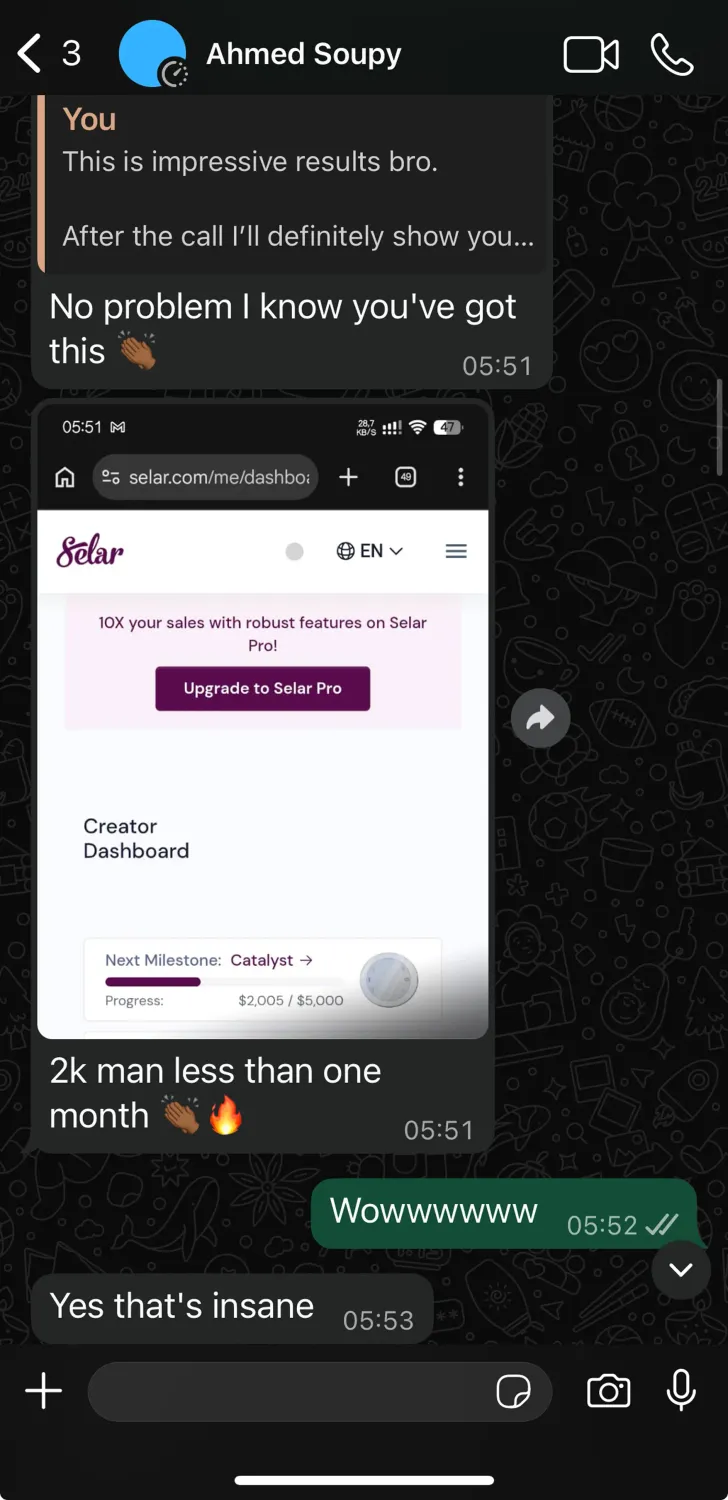 Ahmed's result shared over chat