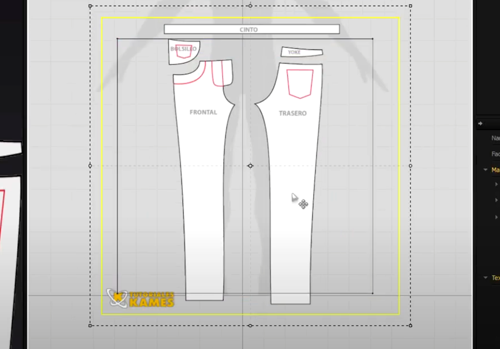 Referencia para tutorial pantalón Marvelous Designer