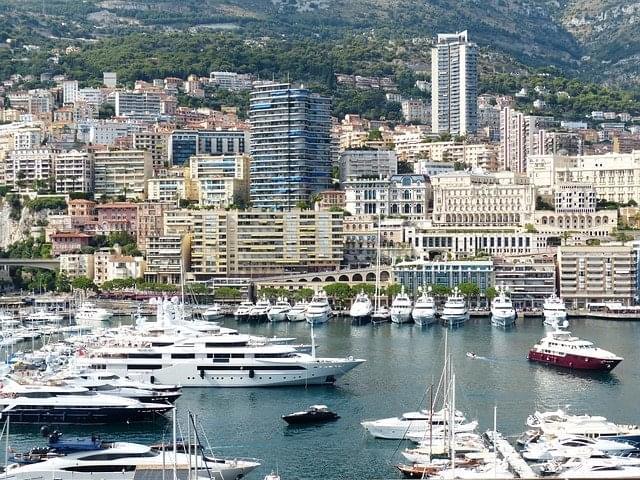 Superyachts  in Port Hercule, Monaco, Monte Carlo