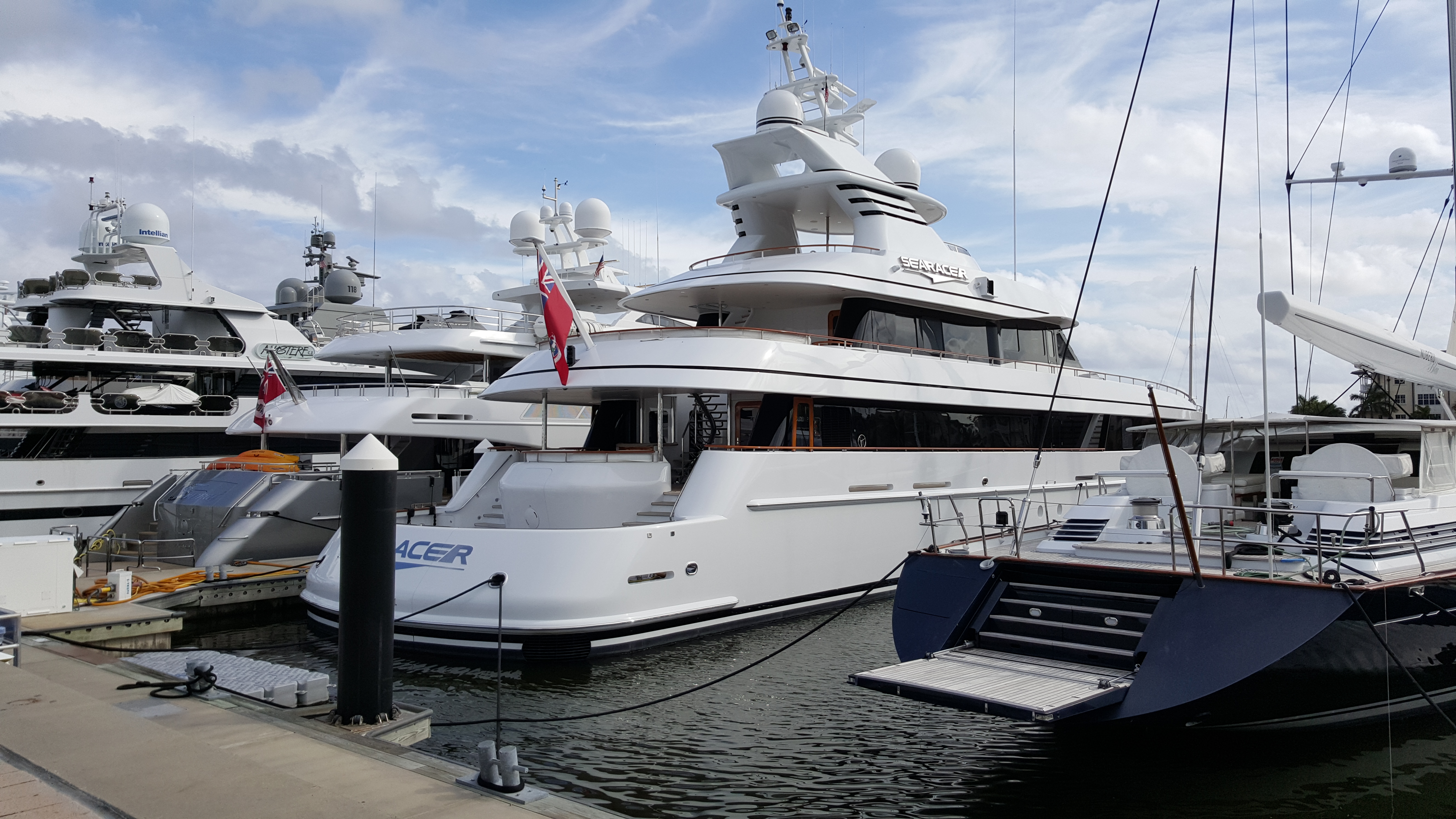 yachts at the dock