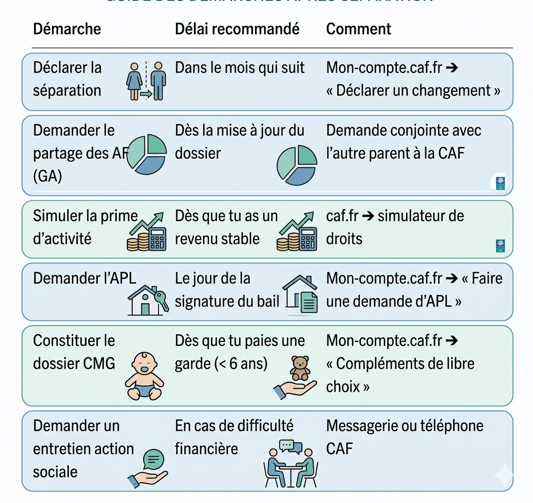tableau des aides CAF père séparé