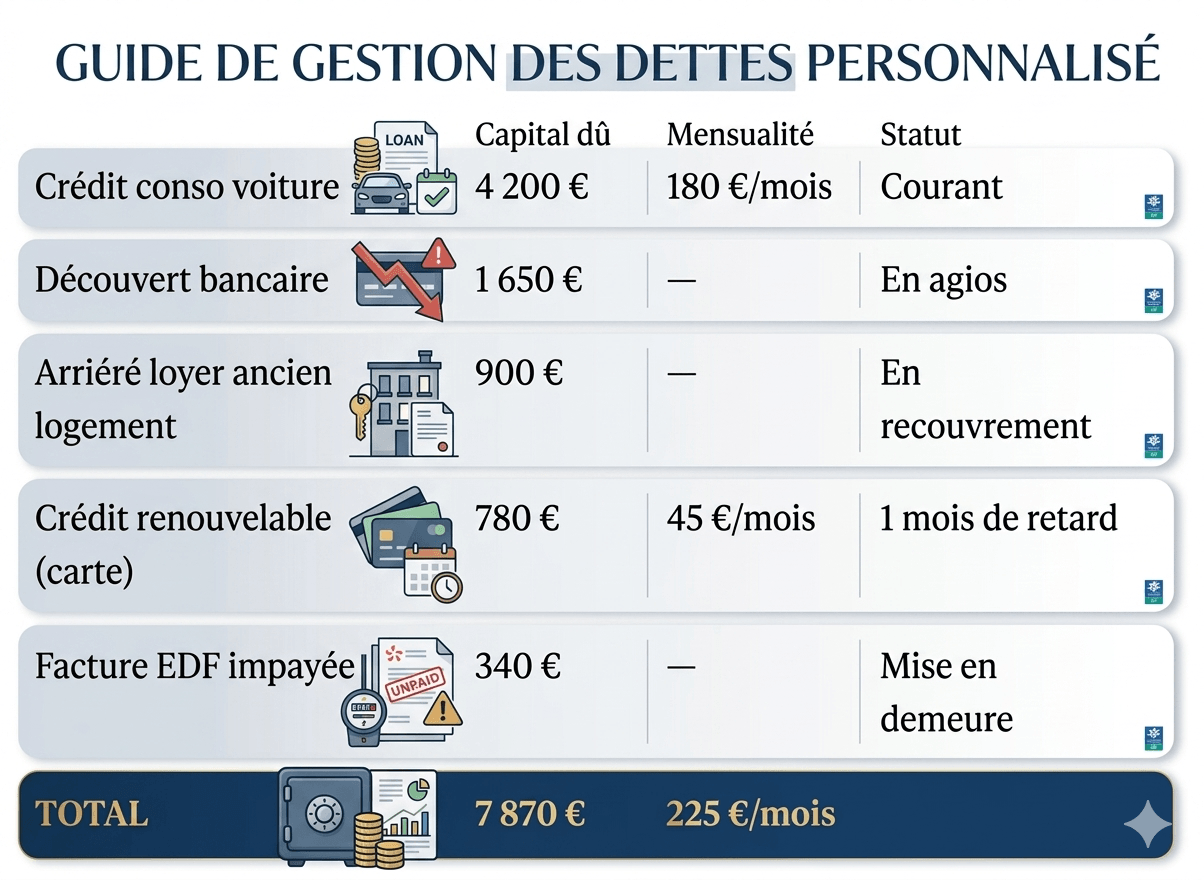 exemple de dette de papa séparé