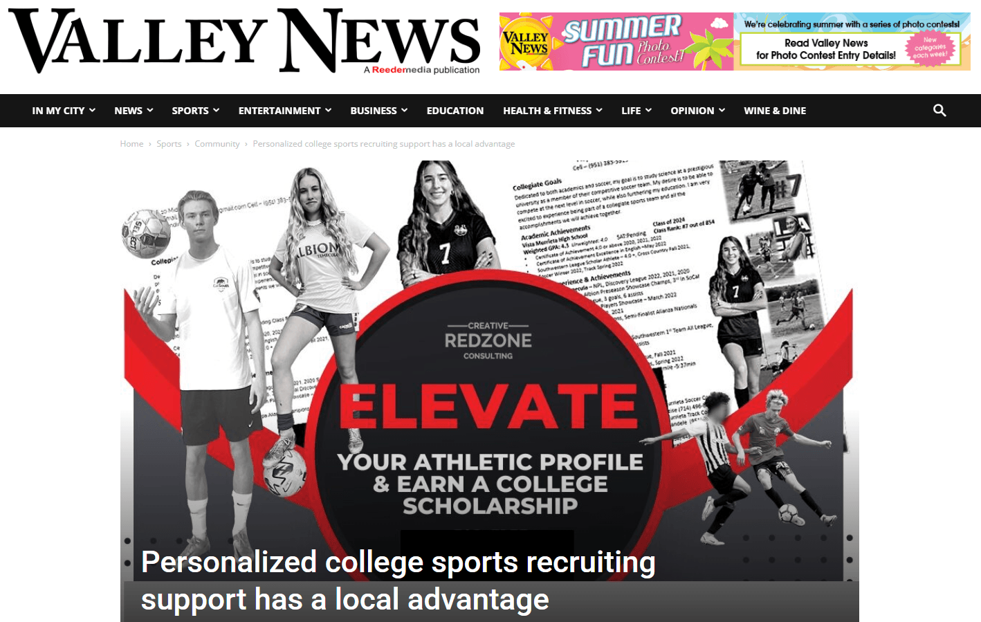 Redzone Creative Consulting Featured in the Valley News