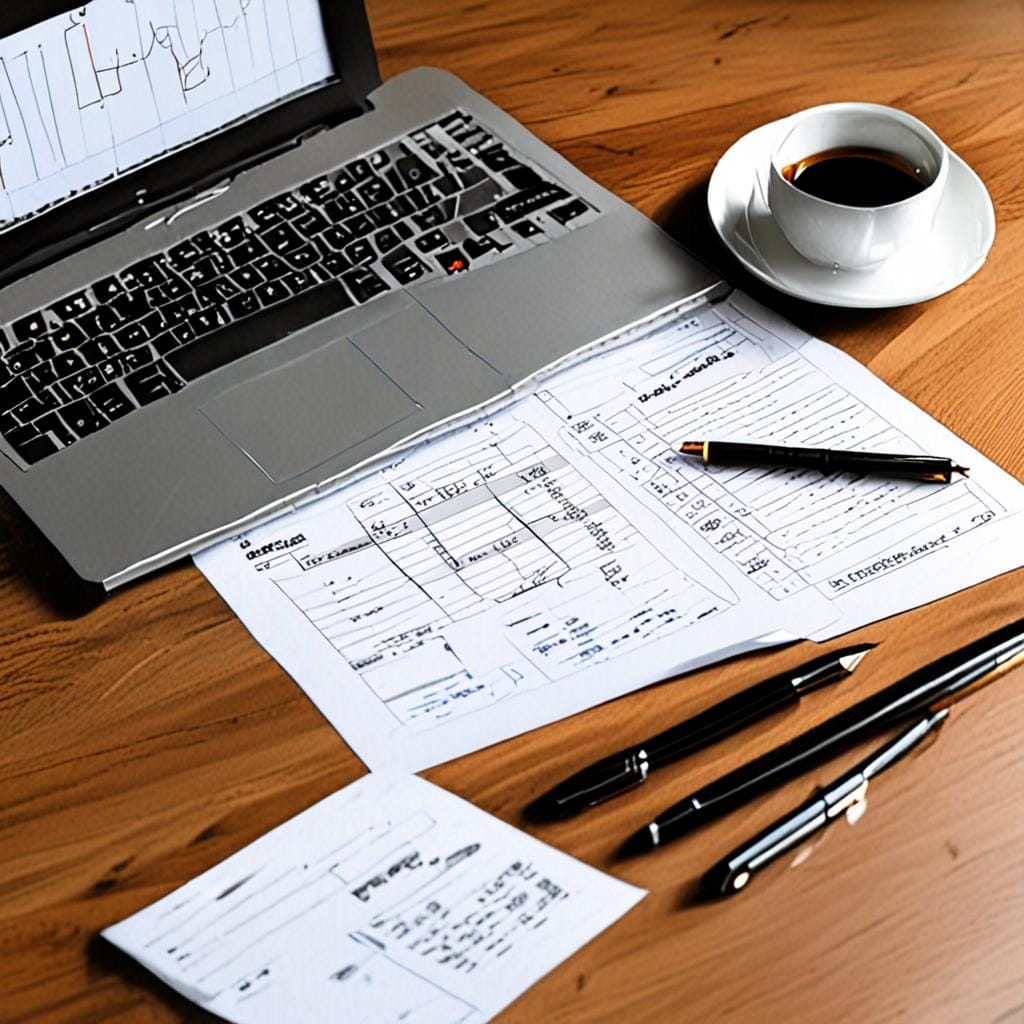 business documents planning desk
