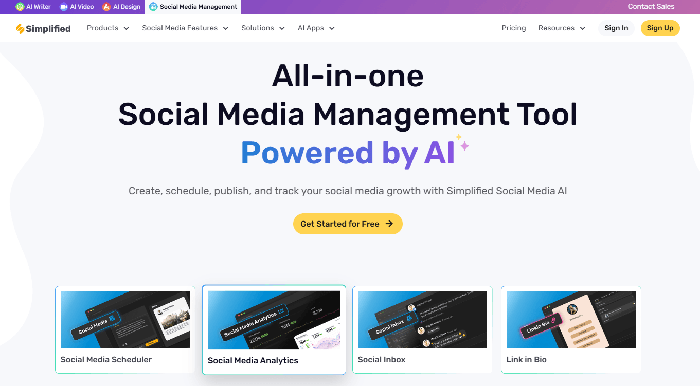 All-in-one Social Media Management Tool Powered by AI